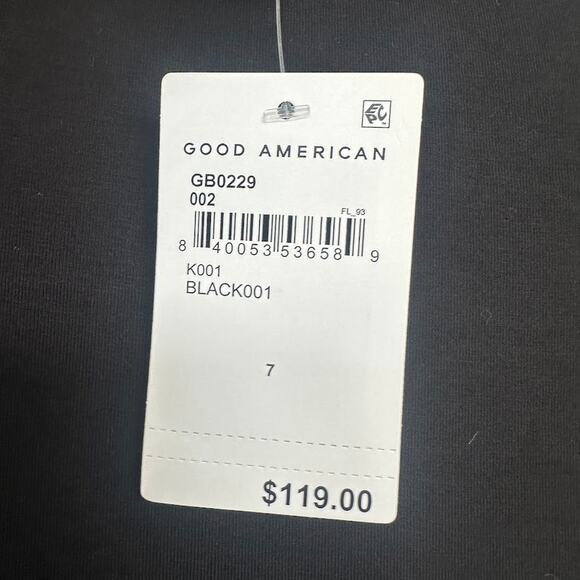 NWT Good American Womens Black Stretch Jersey Turtleneck Bodysuit Size 7 (4XL) - Picture 8 of 12